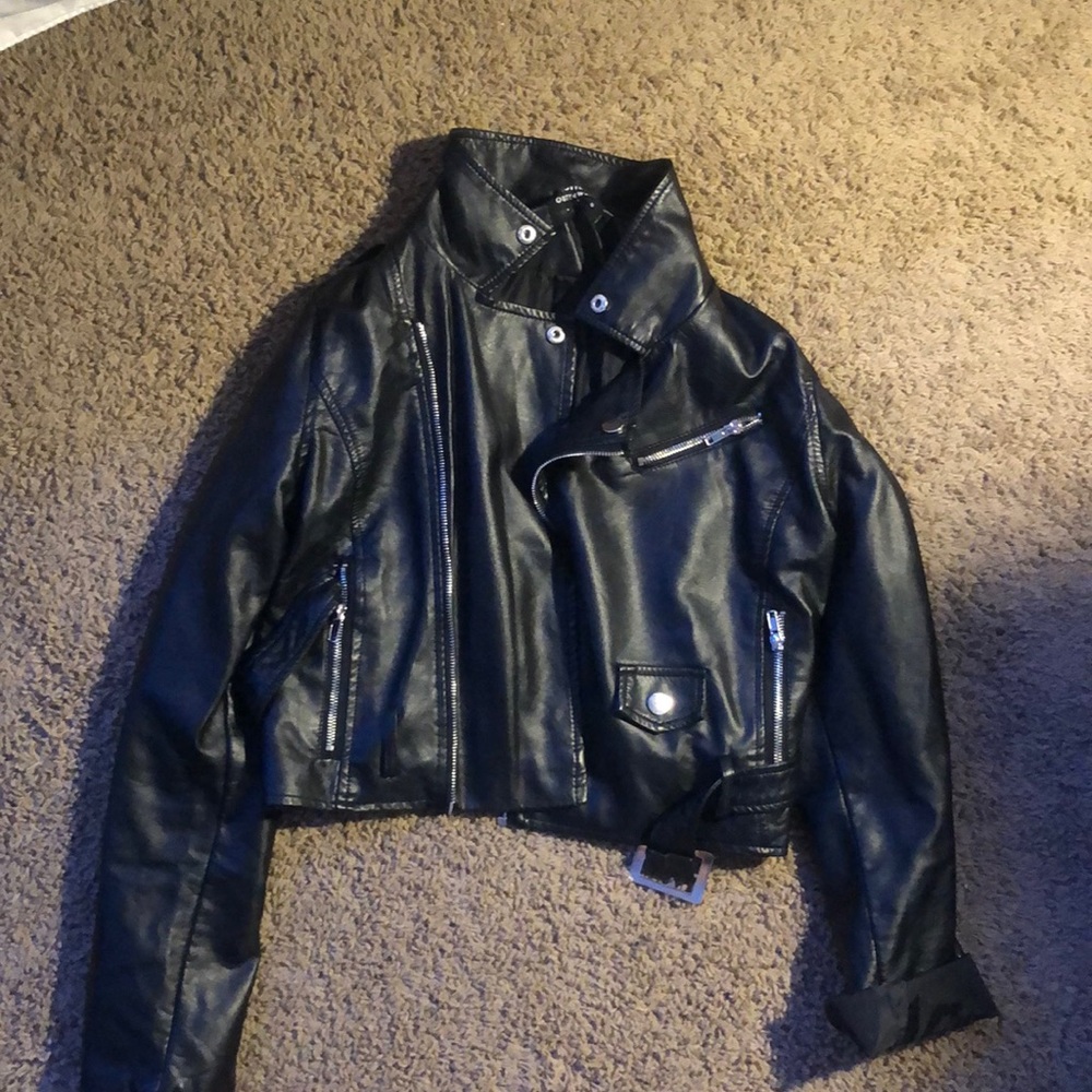 Black leather jacket
